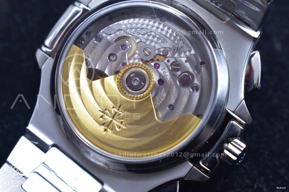 Nautilus PPF Mod Stk A7750 Date Wht SS Chrono SS 5980 0316